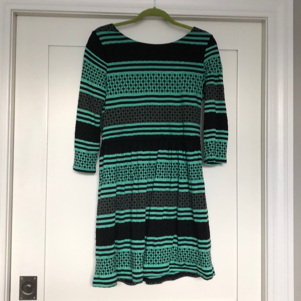 Mint green and black dress